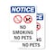 Signmission No Smoking No Pets OSHA Notice Sign, Plastic, 7in W x 10in L, 2PK OS-2PACK-NS-P-710-V-14807 - alternate 1